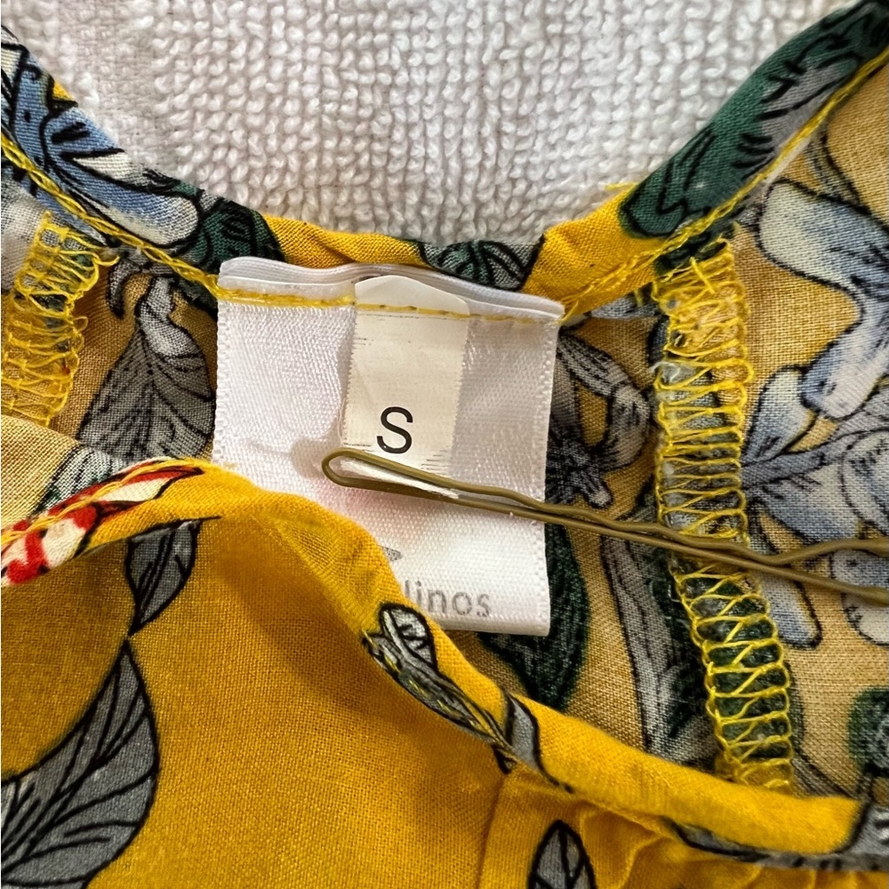 Buenos Ninos Maxi Floral Mustard Ruffle Hemline Sundress - Picture 13 of 16